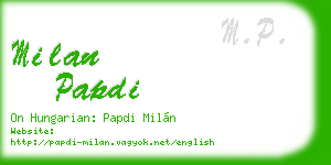 milan papdi business card