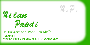 milan papdi business card